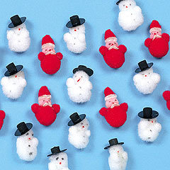 yellowmoon Mini Santa/Snowman Pom-Poms