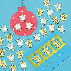 Mini Stick-on Wooden Angels