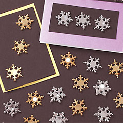yellowmoon Stick-on Gold and Silver Snowflakes