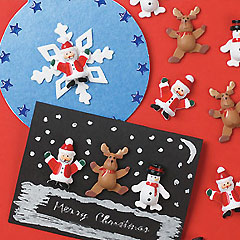 Stick-on Wooden Christmas Figures