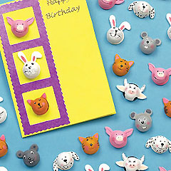 Wooden 3D Animal Head Stick-Ons