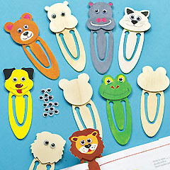 Wooden Wiggle-Eye Clip-on Bookmarks