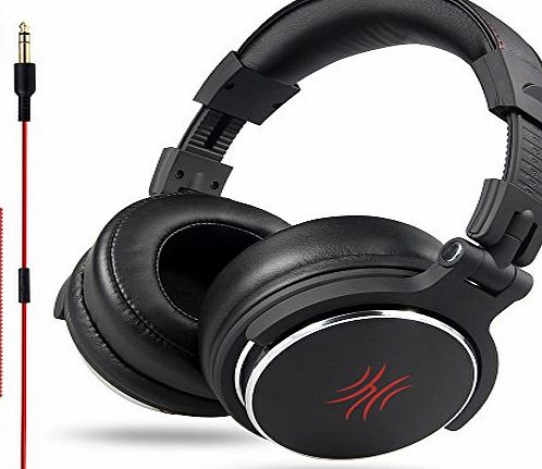 Yenona Adapter-free DJ Headphones for Studio Monitoring and Mixing, Deep Bass amp; Protein Leather Earcups, Noise Isolation amp; Rotatable Housing, Portable Over Ear Studio Headphones