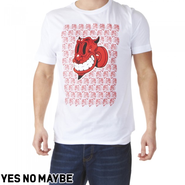 Yes No Maybe Mens Yes No Maybe Devil T-Shirt - White