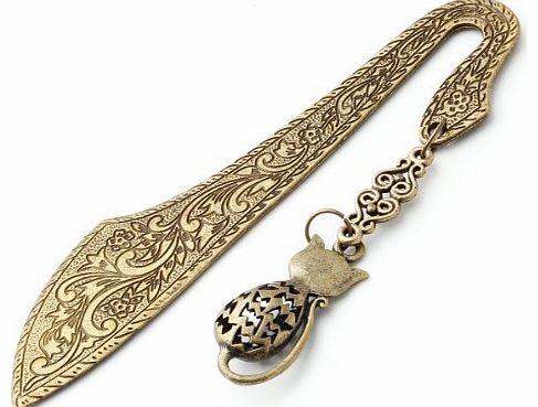 Bronze Vintage Bookmark with Ornament Fashion Cat Hollow Body