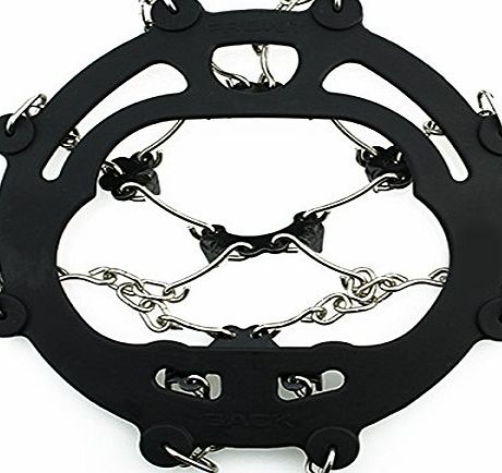 Yevita Silicone Chains Spikes Crampons Antiskid Shoes Cover for Hiking Climbing Skating Outdoor Sports Black M