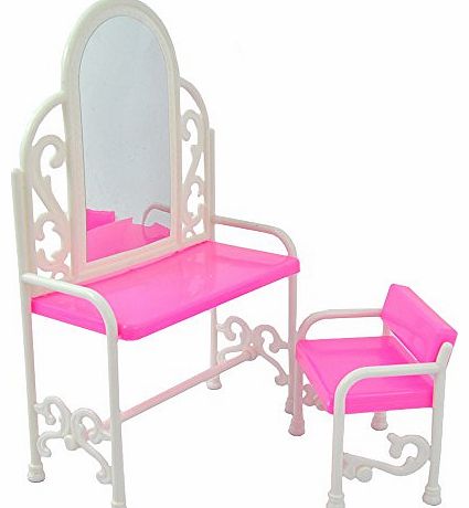 Fashion Dressing Table And Chair Set For Barbies Dolls Bedroom Furniture