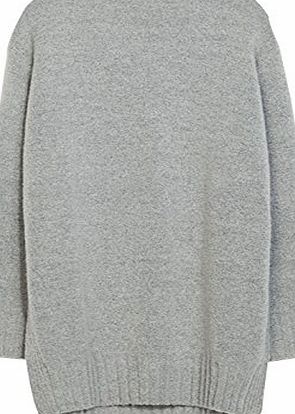 YMWOOL Womens Winter Fashion Side Slit Pullover Knitted Sweater Grey