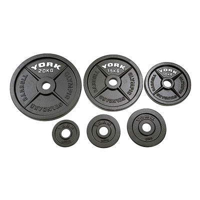 York 2 x 10kg Olympic Plates (2and#39;and39; Dia Hole) (7381 - 2 x 10kg Oly. Plates)
