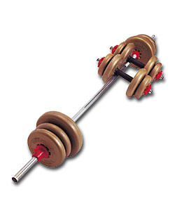 York 35kg Vinyl Barbell/Dumbell Set