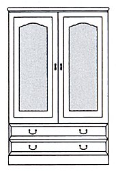 York Display Cabinet - 2 Door 2 Drawer