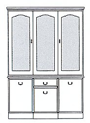 York Display Cabinet - 3 Door