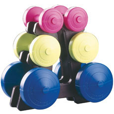 York Family Dumbell Set And Stand