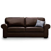 York Large Leather Sofa, Chocolate