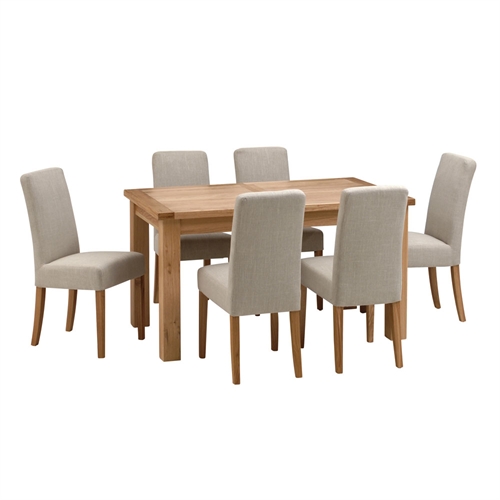 York Oak 150-200cm Ext. Dining Table and 6 Side