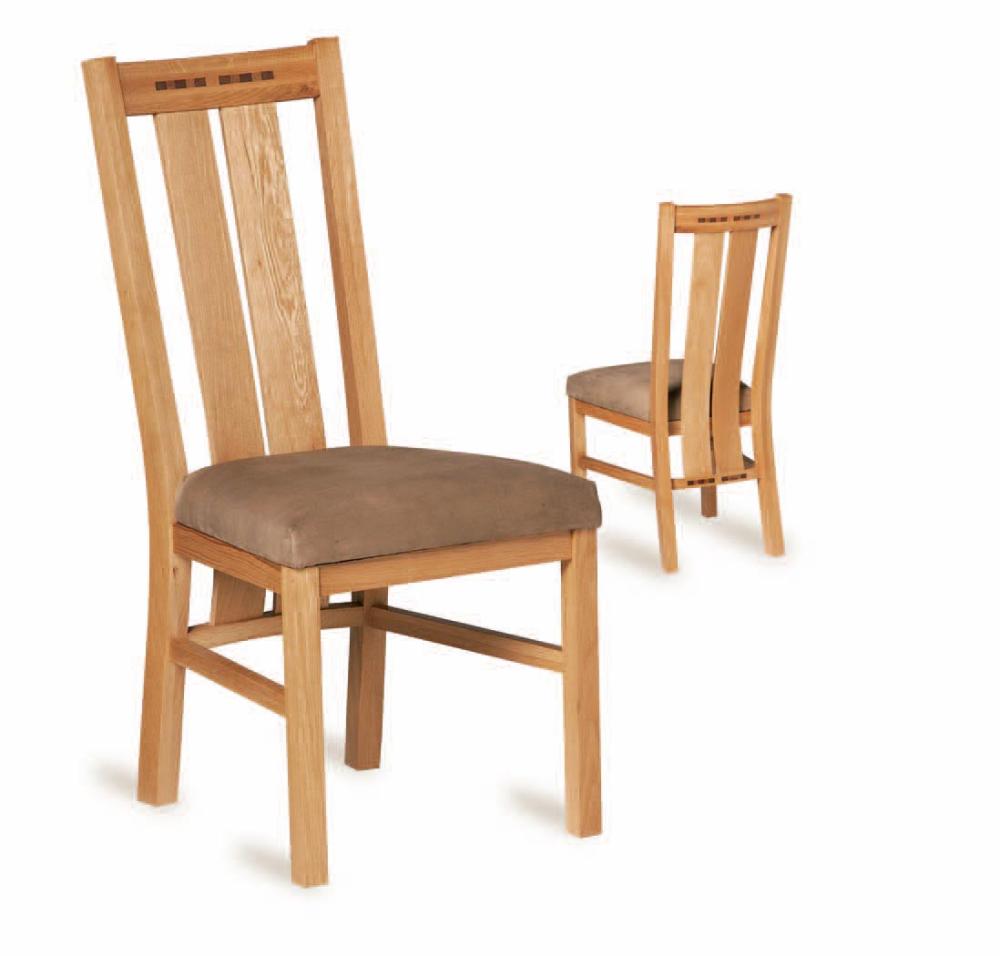 York Oak and Walnut Dining Chairs - Pair