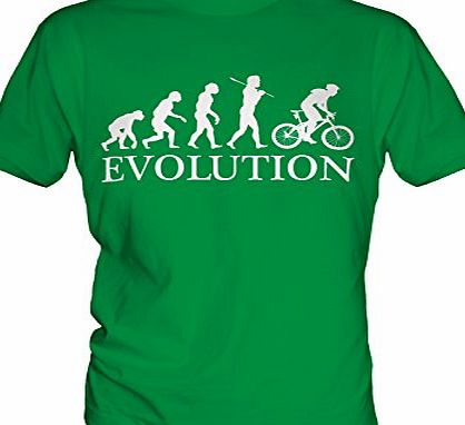 York Street Mountain Bike Evolution of Man - Unisex Kids T-Shirt Top - Boys/Girls/Childrens/Toddlers, Age 10, Colour Fizzy Apple