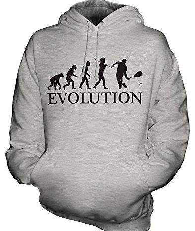 York Street Squash Player Evolution of Man - Unisex Hoodie - Mens/Womens/Ladies, Size Large, Colour Fizzy Grey