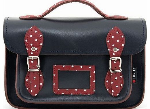 Yoshi 10.5`` Small Leather Satchel Bag In Navy By Yoshi . Leather Satchel Handbags