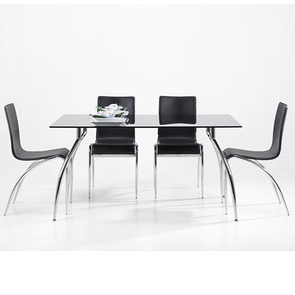 You Black Glass Dining Table
