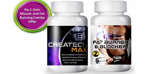 Creatine Createch Max Plus + FAT Blocker Burner for Men Women GET RIPPED Muscle Growth BodyBuilding Fat burner, (1 month supply) , how can i get 6 packs