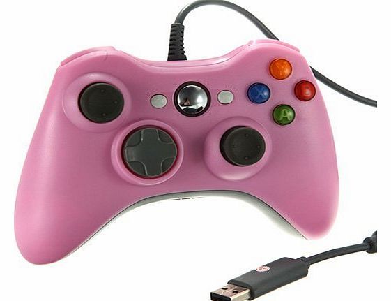 TM) Wired USB Game Pad Controller Joypad for Microsoft XBOX 360 Console & PC Windows 7 XP VIDEO GAMES ACCESSORY (Color) (Pink)