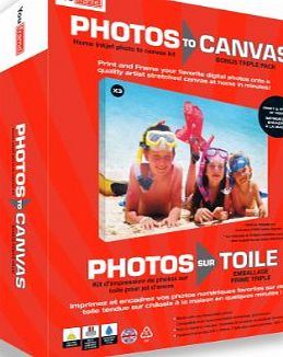 YouFrame You Frame Photos to Canvas, Print and Canvas Your Own Photos, Fun amp; Easy to Use Each Canvas Measures 24cm x 18cm x 2cm (Triple pack)