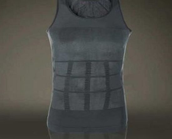 YouLookHot Body Shaper For Men Slimming Shirt Vest Weight Loss Fat Blocker Burner not Pills (M (40``-47``), Grey)