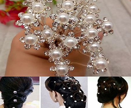 Youpin 20Pcs Pearl Flower Rhinestone Hair Pins Party Prom Wedding Bridal Bridesmaid Clips