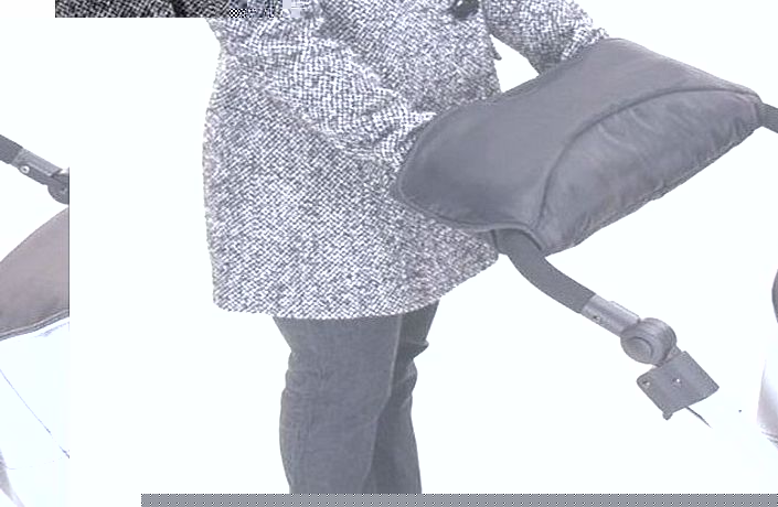 Your Baby Pushchair/Pram/Stroller Fleece Hand Muff / Hand Warmer (Black/ Grey)