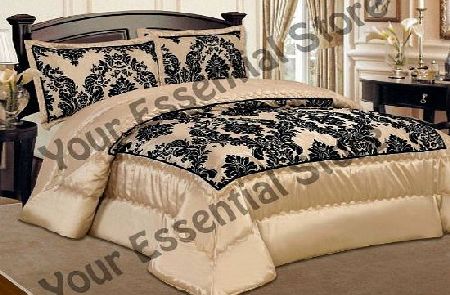 Your Essential Store New Luxurious 3pcs Quilted Bed Spread Set/ Comforter Set/ Size - KING (SALE) (BLACK WITH PURPLE)