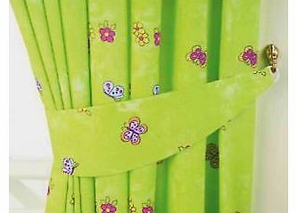Girls Lime Green Fairytale Princess Butterfly Bedroom Curtains 66``x 54``