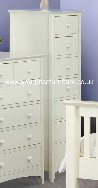 Your Price Furniture.co.uk Cameo White Shaker Style 7 Drawer Chest
