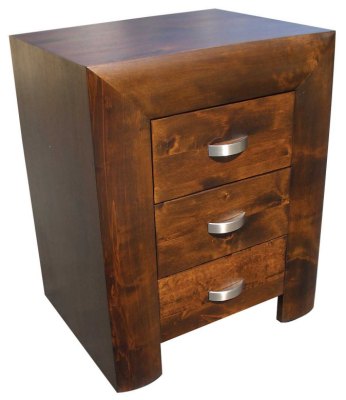 Your Price Furniture.co.uk Convex 3 Drawer Bedside Cabinet
