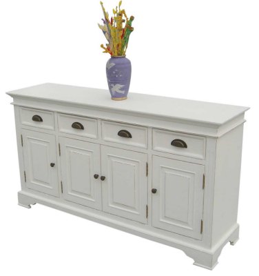 Your Price Furniture.co.uk Kristina White Painted 4 Door and 4 Drawer Sideboard