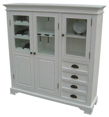 Your Price Furniture.co.uk Kristina White Painted Wine Cabinet