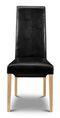 Pair of Faux Leather Artemis Chairs with Beech Legs By Julian Bowen
