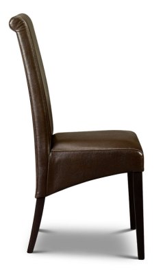 Pair of Faux Leather Artemis Chairs with Wenge Legs By Julian Bowen
