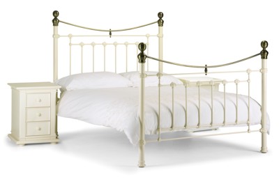 Your Price Furniture.co.uk Victoria Stone White and Brass Bed