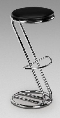 Your Price Furniture.co.uk Zeus Leather Effect and Chrome Stool By Julian Bowen