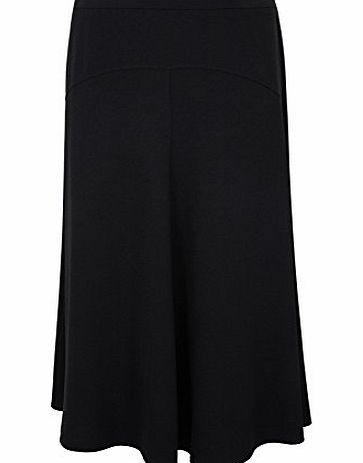 Yoursclothing Plus Size Womens Crepe Flared Maxi Skirt With Panel Detail Size 20 Black