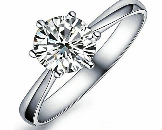 Yoursfs 1.5Ct Simulated Diamond Womens Wedding Ring 18K White Gold Plated (L)