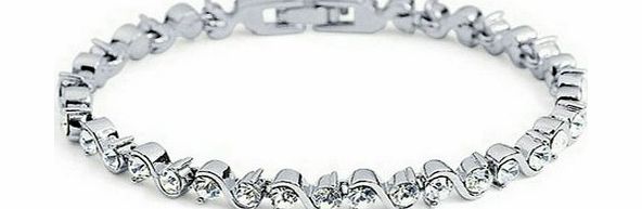 Fashion Emulational Diamond Charms Bracelet 18k White Gold Plated