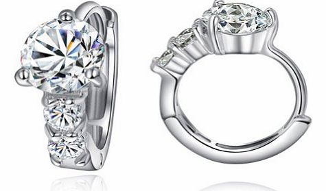 Yoursfs Gorgeous Cubic Zirconia Hoop Earrings 18k White Gold Plated