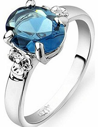 Yoursfs Sapphire Charming Engagement Rings 18k Platinum Plated (R)