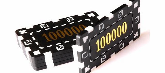 Yousave High Value Poker Plaques Hole Em Chips Accessories 30G High Roller 100,000 Black Pack Of 5