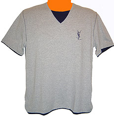 - Short-sleeve V-neck T-shirt With Crew-neck
