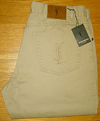 YSL Deep Beige and#39;Peach-touchand39; Cotton Jeans Leg:32and39;and39;