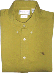 ysl Long-sleeve Twill Shirt With Button-down Collar (Clearance)