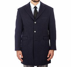 Ysl Navy wool and cashmere blend overcoat